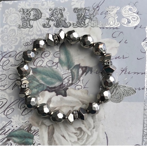 Time & Tru Cozy Fleece Gray Leggings and BONUS NWT Silver Geo Stretch Bracelet - Picture 6 of 8